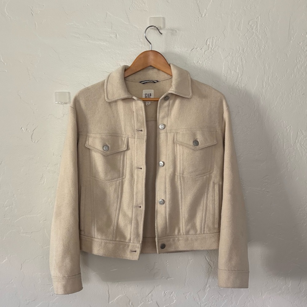 Gap – Wool Trucker Chore Jacket (Cream, XS, Fair Condition)